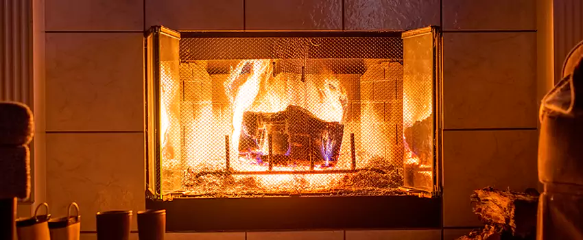 Mendota Hearth Landscape Fireplace Installation in North Aurora, Illinois